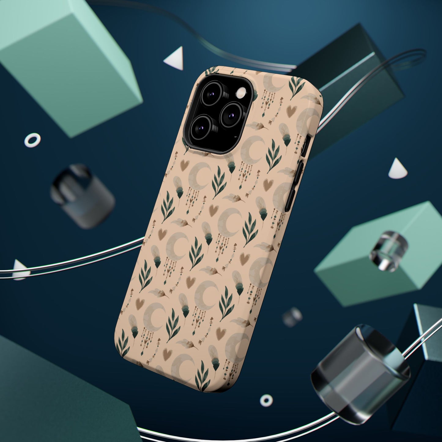 Crescent 🌙  and Hearts Design Iphone Magnetic Tough Cases