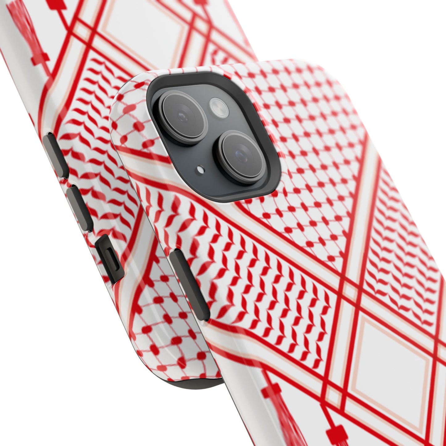 Red and White Shmagh Design Iphone Magnetic Tough Case