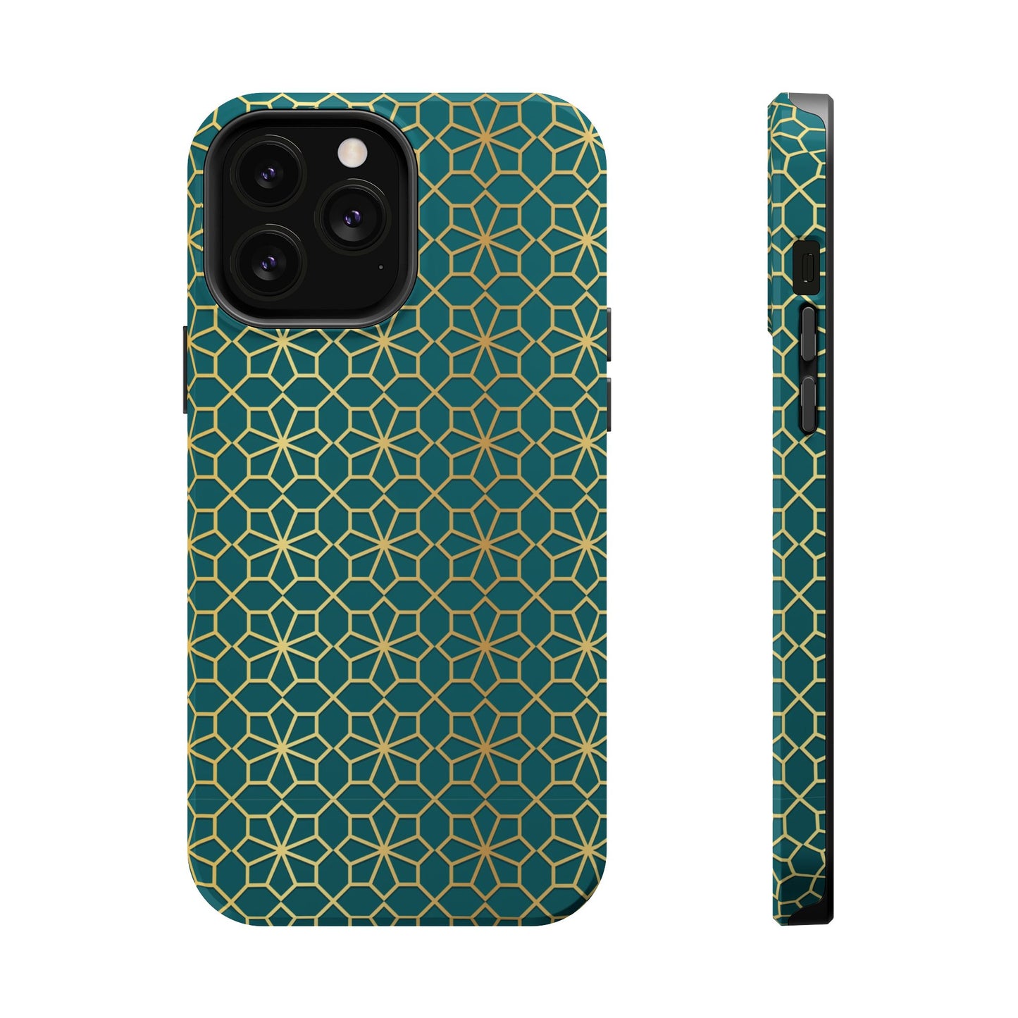 Gold and Green Flower Design - Iphone Magnetic Tough Case