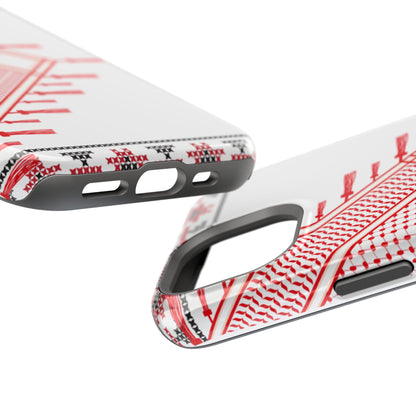 Red and White Hattah Design Iphone Magnetic Tough Case