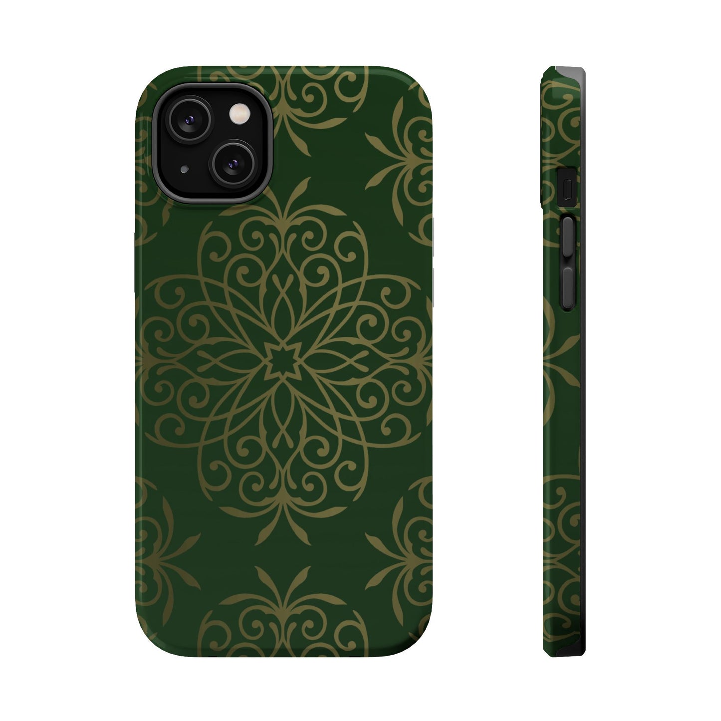 Gold and Green Flowery Design - Iphone Magnetic Tough Case