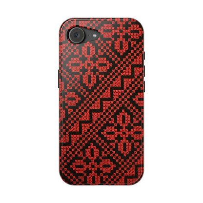 Red and Black Tatreez Design - Iphone Magnetic Tough Case