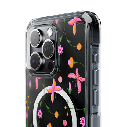 Pink Floral Garden  MagSafe Clear Phone Case