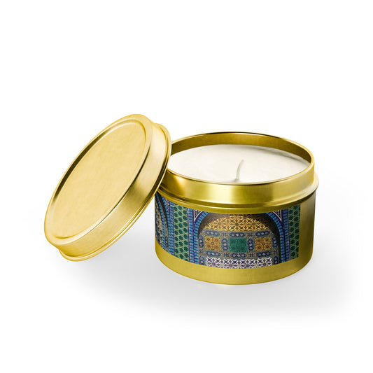 Aqsa Golden Tin Candles | Elegant Home Fragrance | Decorative Candle Gifts for All Occasions | Relaxing Aromatherapy