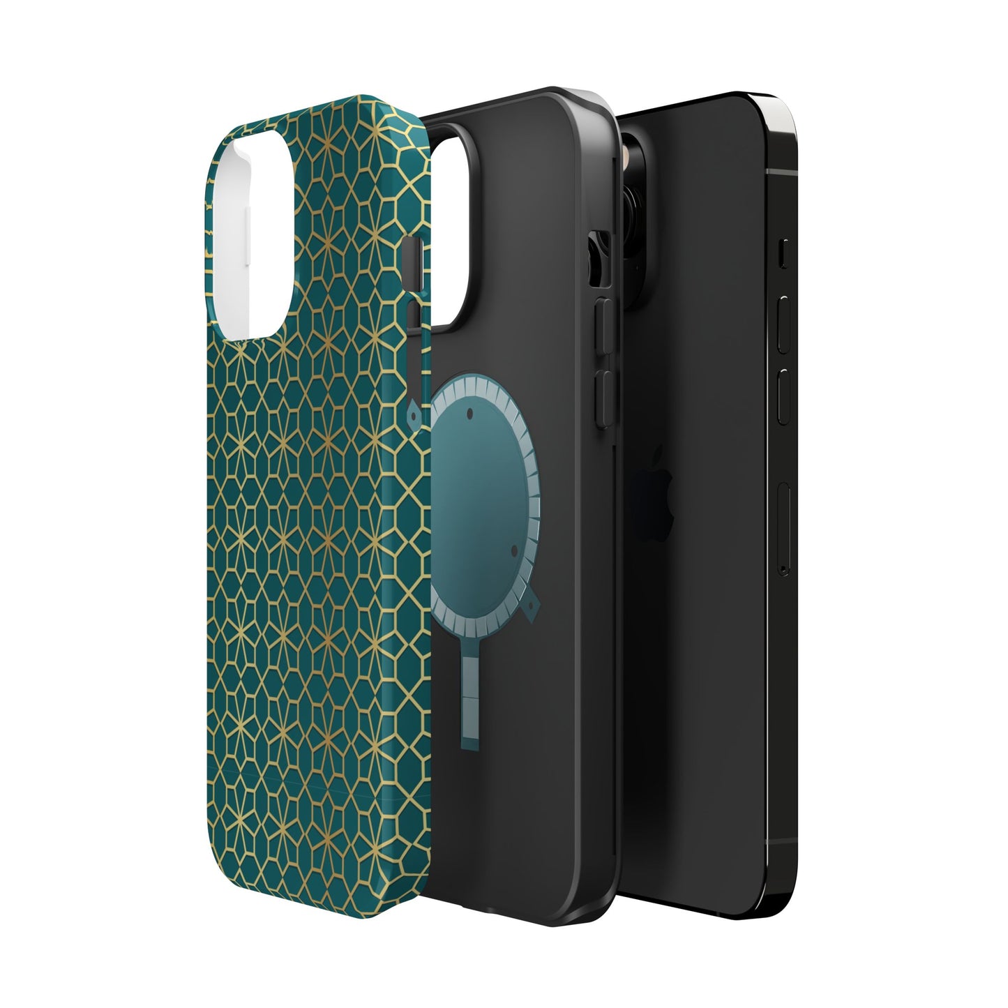 Gold and Green Flower Design - Iphone Magnetic Tough Case