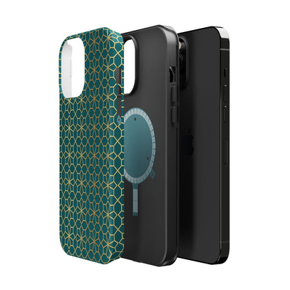 Gold and Green Flower Design - Iphone Magnetic Tough Case