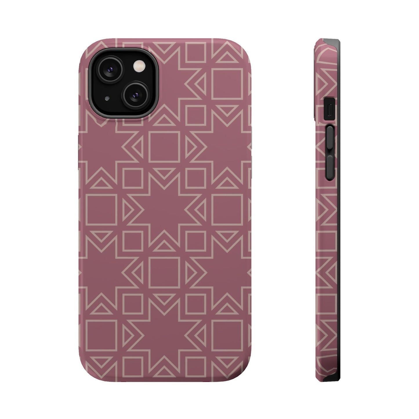 Pink Star ⭐️ Geometric Design - Iphone Magnetic Tough Case