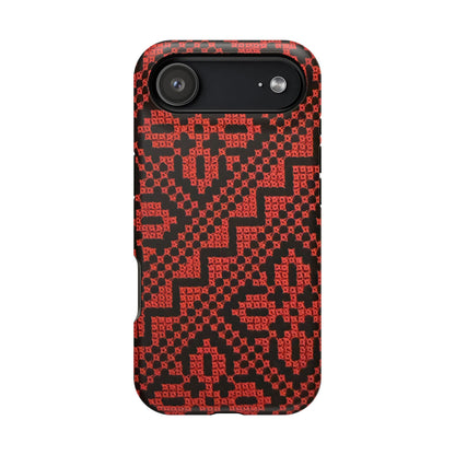 Red and Black Tatreez Design - Iphone Magnetic Tough Case