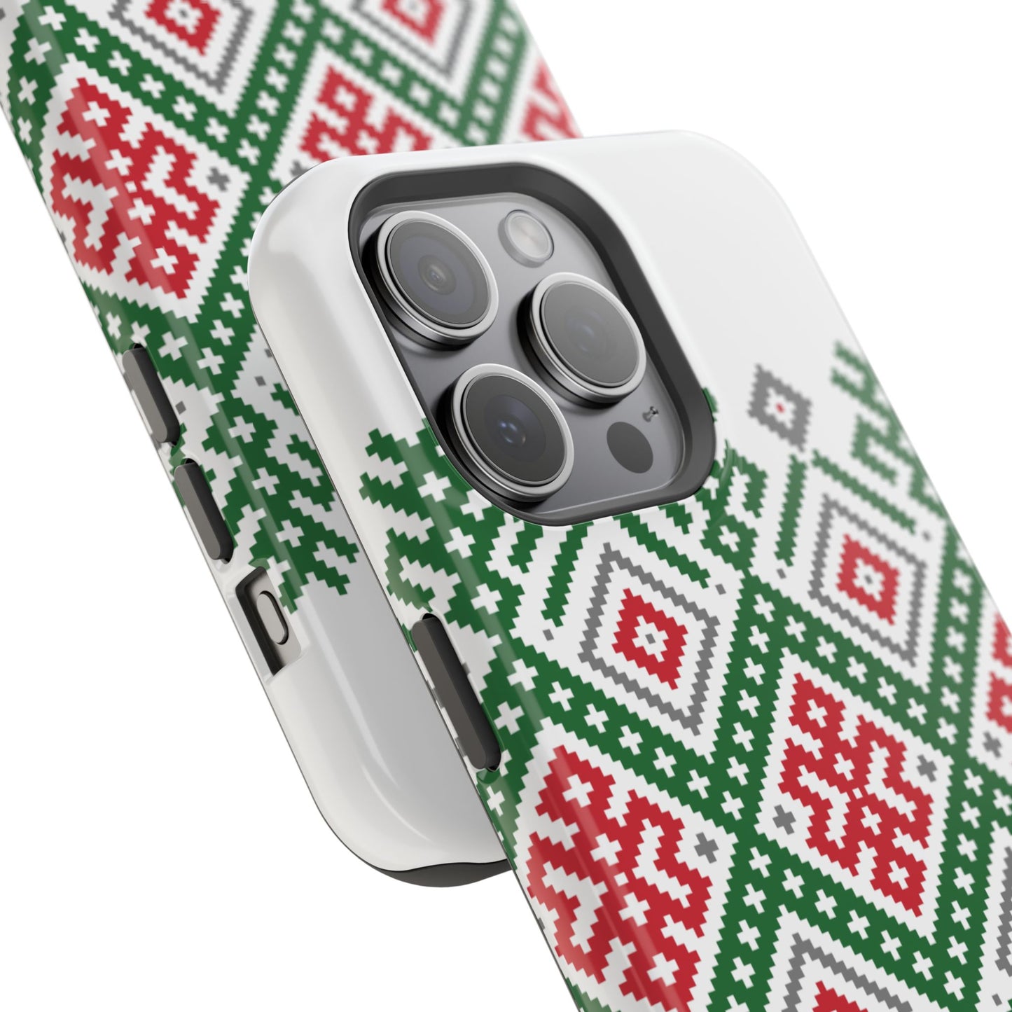 Red white Green and Black  Geometric Design Iphone Magnetic Tough Case