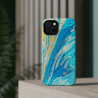 Arabic splash of Blue- Iphone Magnetic Tough Case