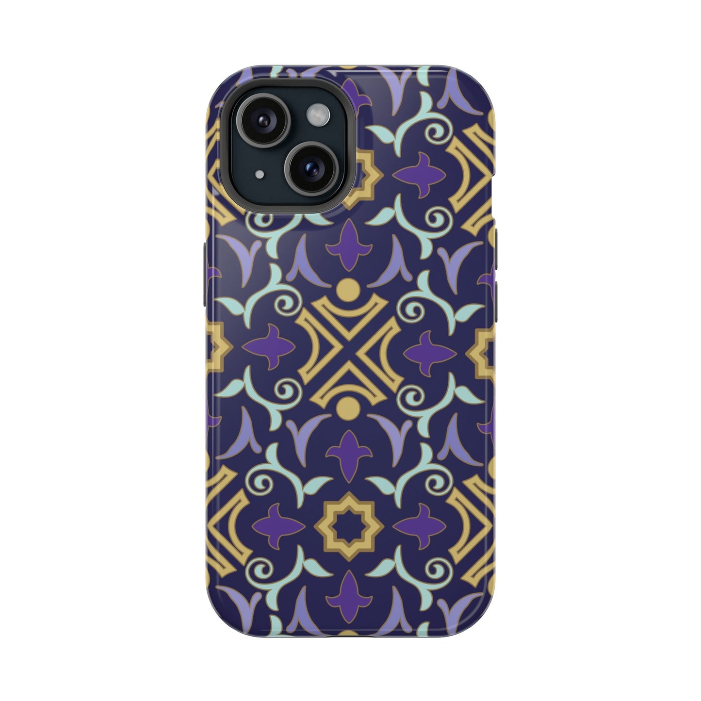 Geometric Purple and Gold Design Iphone Magnetic Tough Case