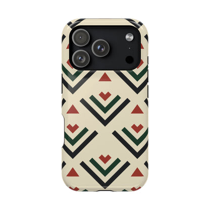 Red Black Green Geometric Design Iphone Magnetic Tough Case