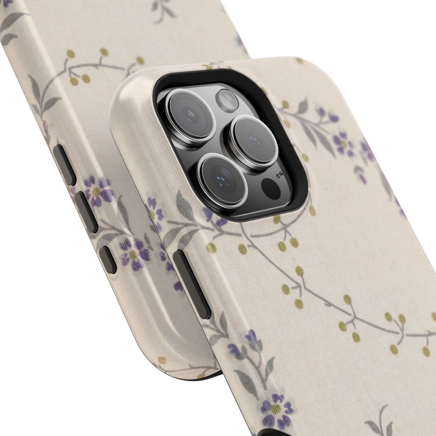 Purple Floral Design - Iphone Magnetic Tough Case