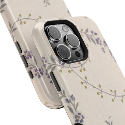 Purple Floral Design - Iphone Magnetic Tough Case