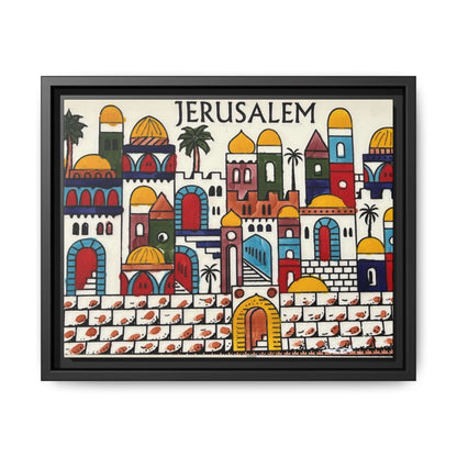 Jerusalem Framed Canvas Art, Colorful Wall Decor, Bohemian Home Art, Travel Gift, Cultural Wall Hanging, Unique Housewarming Gift