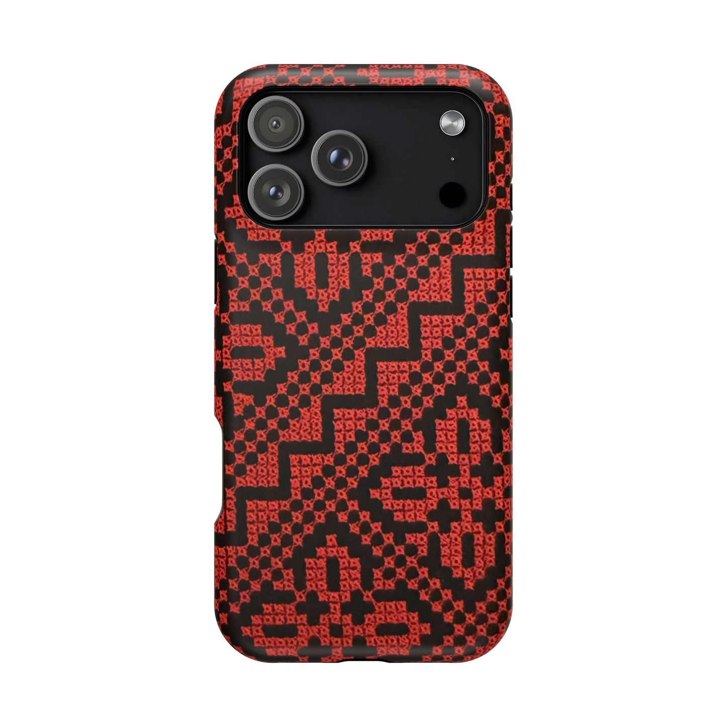 Red and Black Tatreez Design - Iphone Magnetic Tough Case