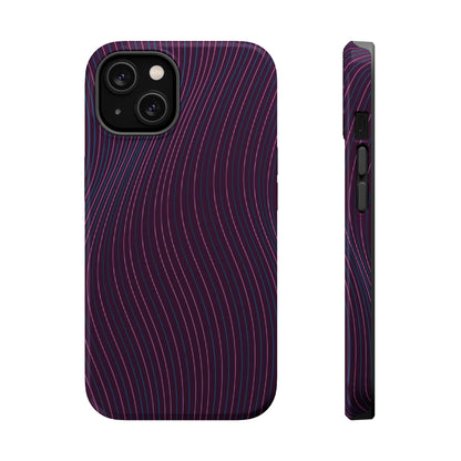 Purple Line Pattern  Design - Iphone Magnetic Tough Case