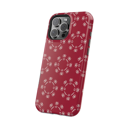Palm Trees and coffee cups Geometric circle  Design - Iphone Magnetic Tough Case