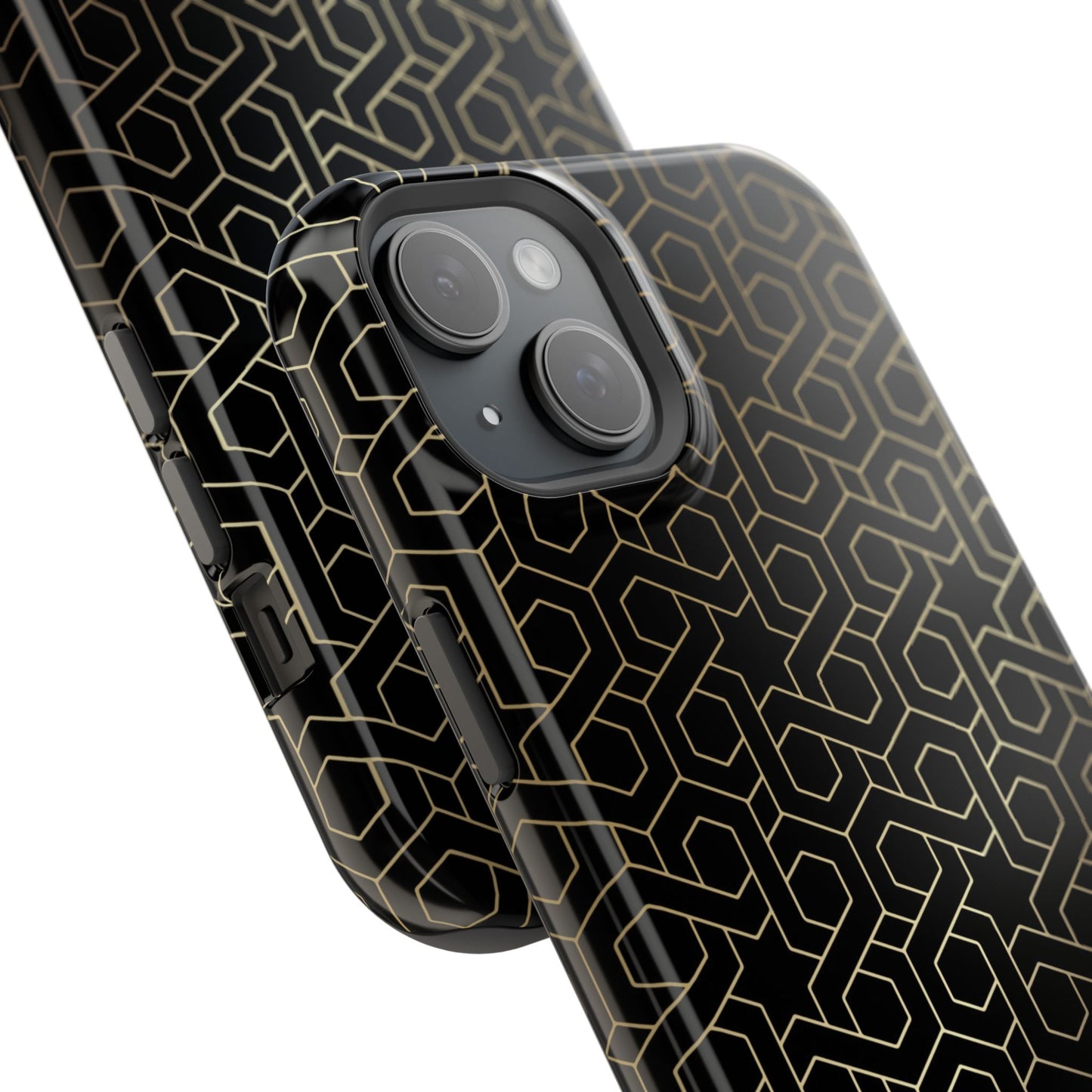 Black and Gold ⭐️ Geometric Design Iphone Magnetic Tough Case