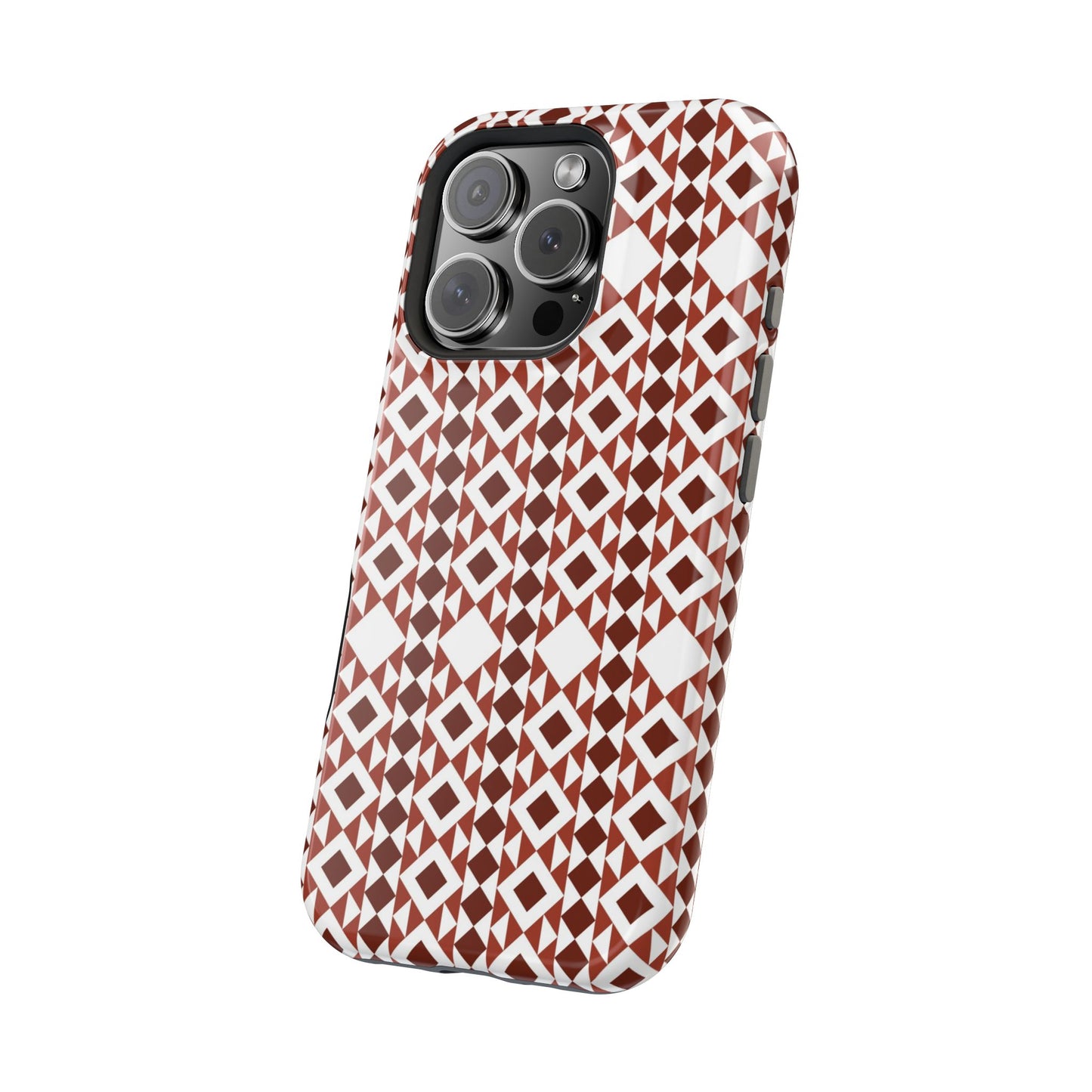 Red and White geometric Design Iphone Magnetic Tough Case