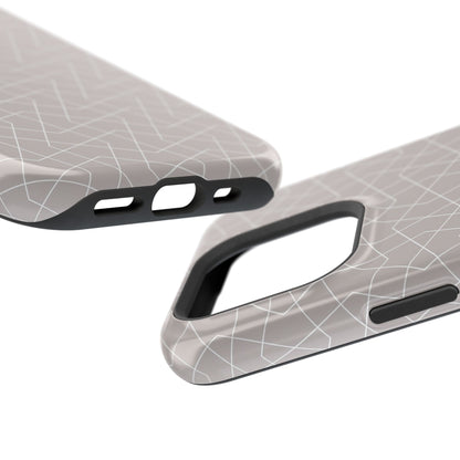 Beige and white geometric  Design - Iphone Magnetic Tough Case
