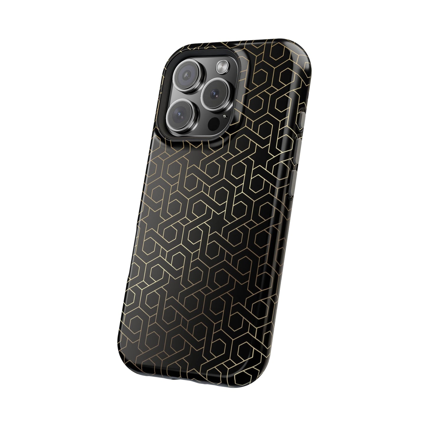 Black and Gold ⭐️ Geometric Design Iphone Magnetic Tough Case