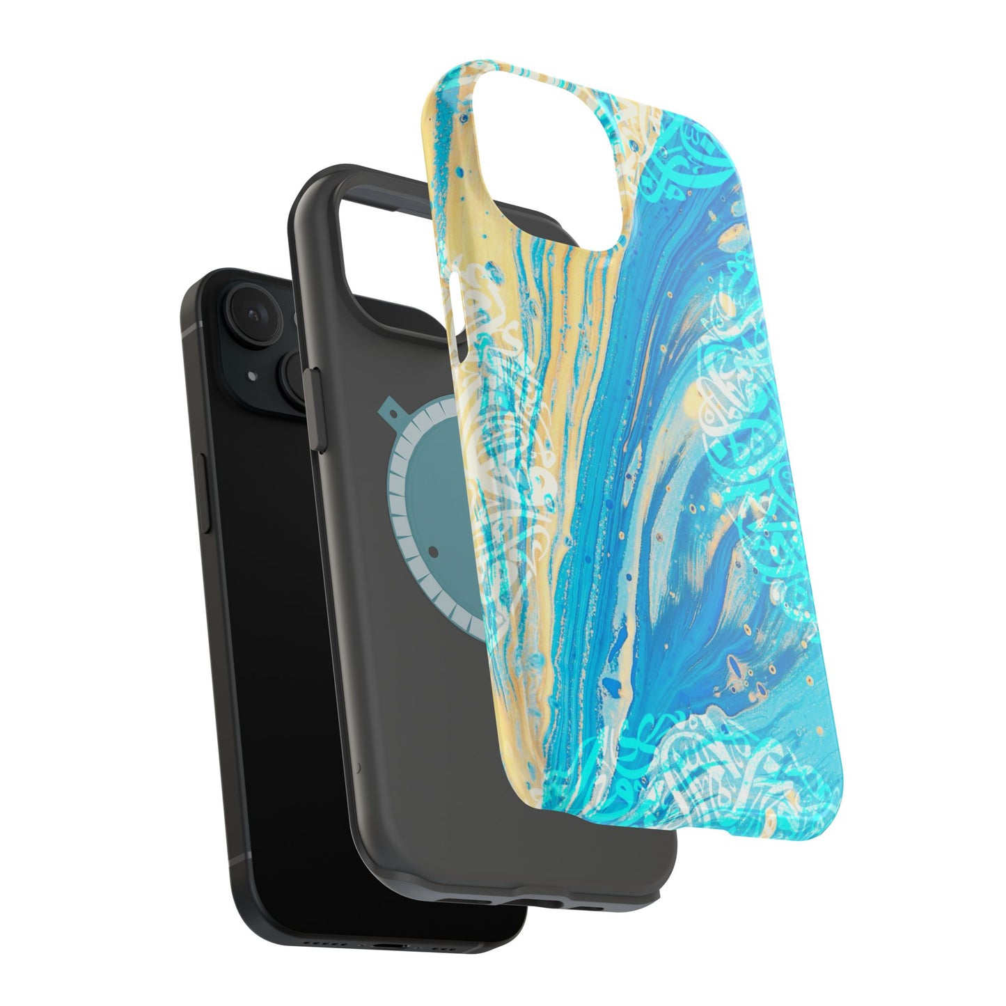 Arabic splash of Blue- Iphone Magnetic Tough Case