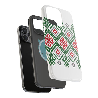 Red white Green and Black  Geometric Design Iphone Magnetic Tough Case