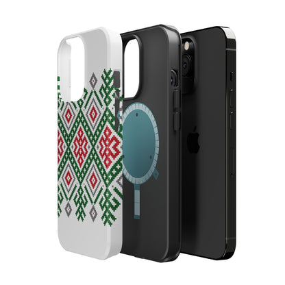 Red white Green and Black  Geometric Design Iphone Magnetic Tough Case