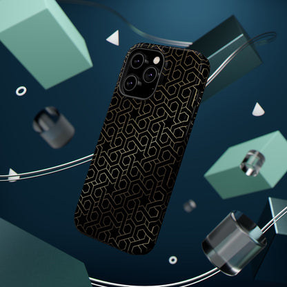 Black and Gold ⭐️ Geometric Design Iphone Magnetic Tough Case