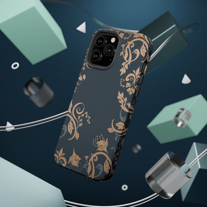 Gold flowers Iphone Magnetic Tough Cases
