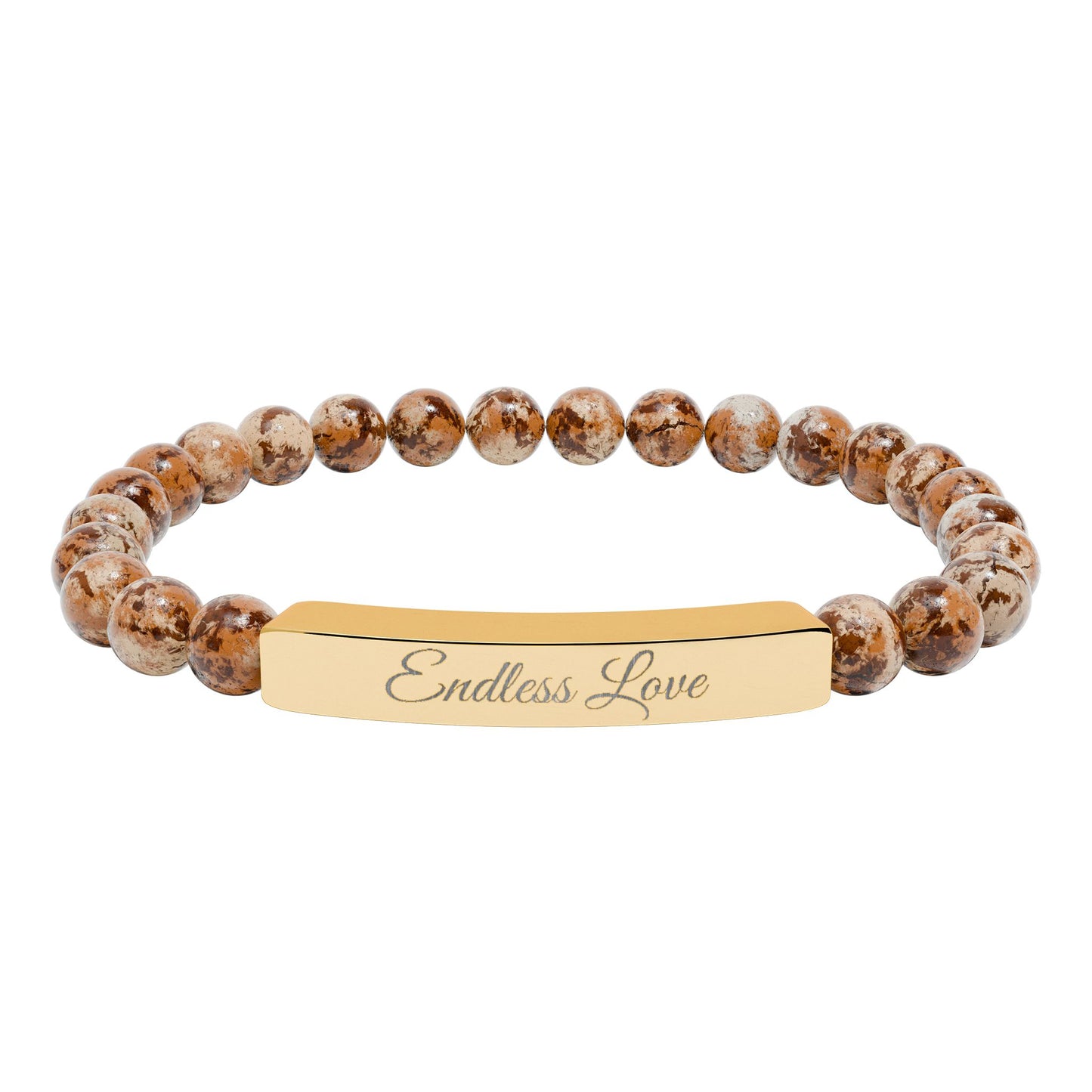 “Endless Love 💕 ” Engraved Natural Stone Bracelet - Meaningful Gift for Mindfulness and Style