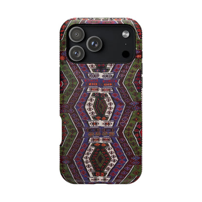 Purple and Green Geometric  Design - Iphone Magnetic Tough Case