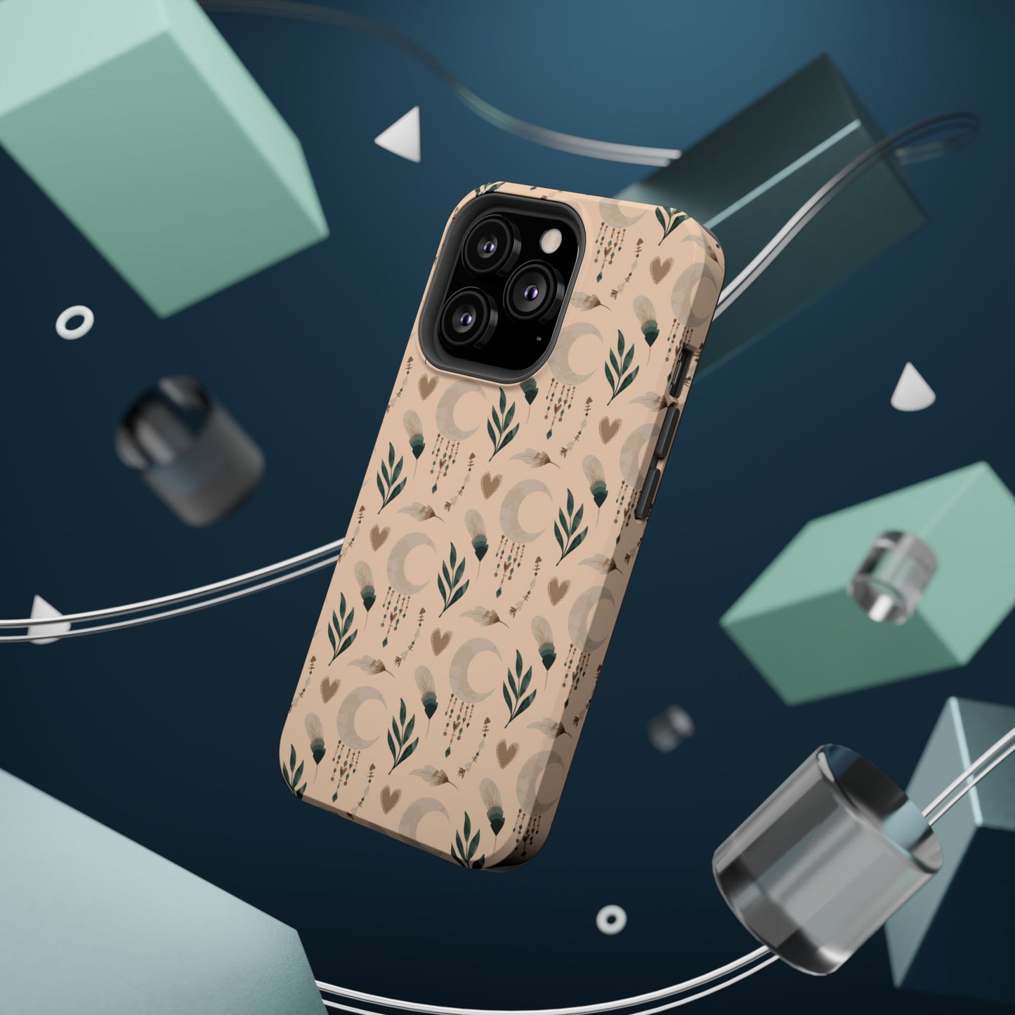 Crescent 🌙  and Hearts Design Iphone Magnetic Tough Cases