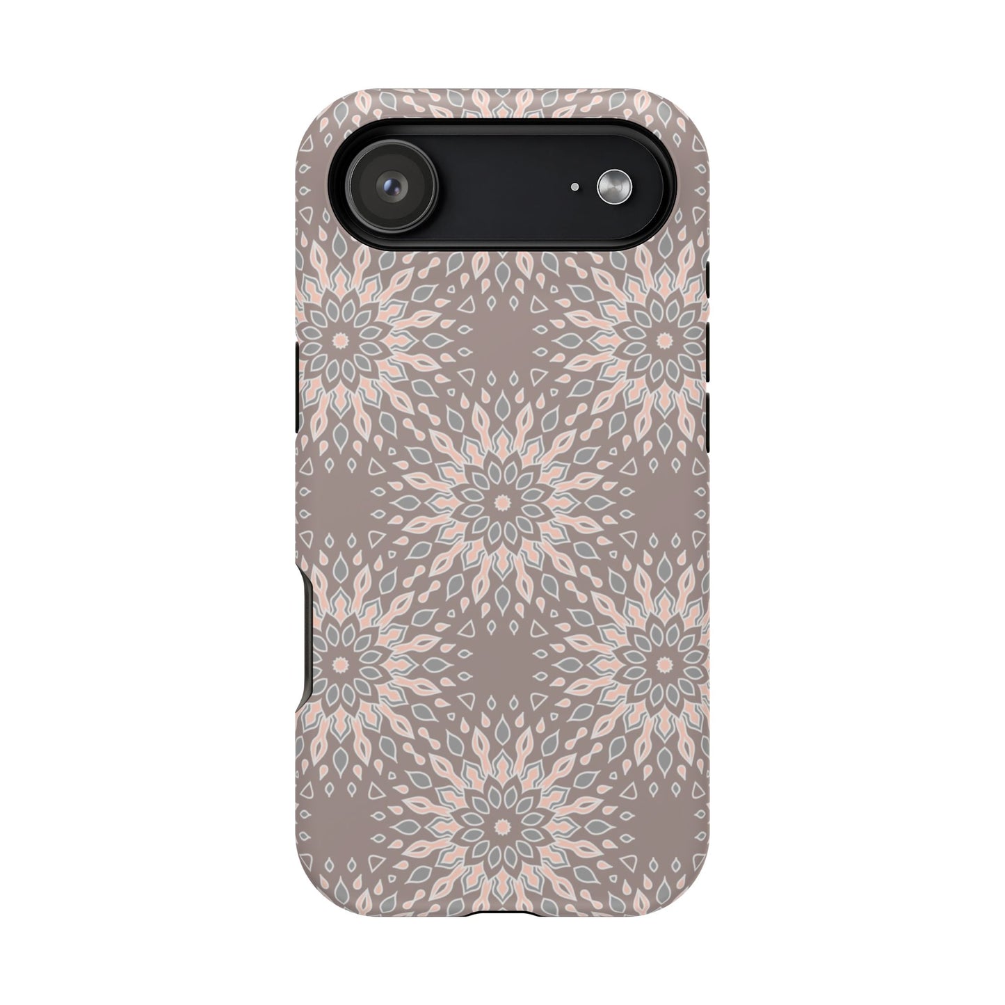 Beige Floral Design - Iphone Magnetic Tough Case
