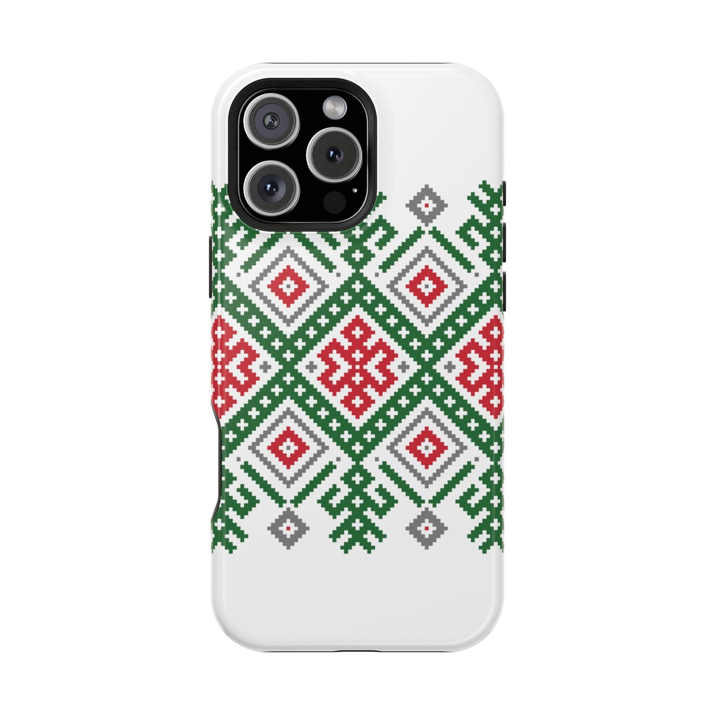 Red white Green and Black  Geometric Design Iphone Magnetic Tough Case
