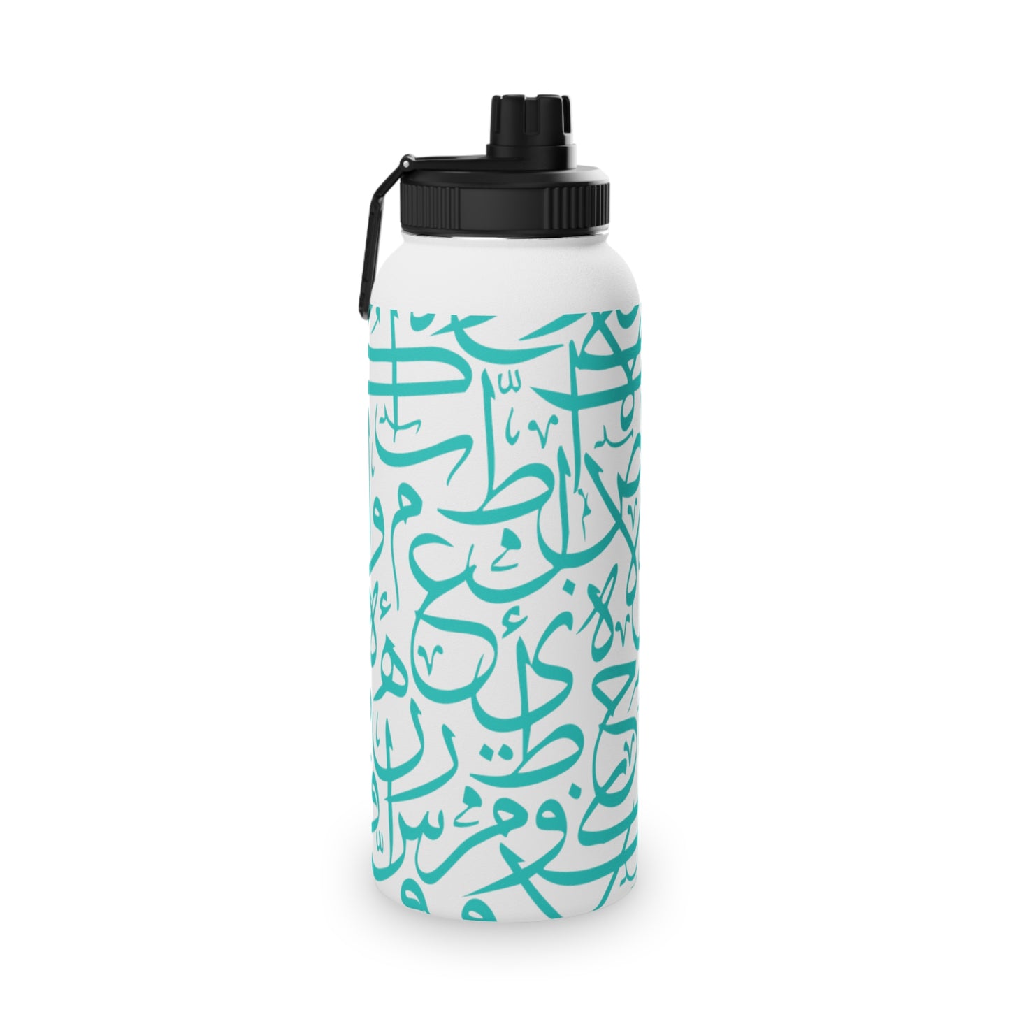 Arabic Letters Turquoise - Stylish Stainless Steel Water Bottle with Sports Lid