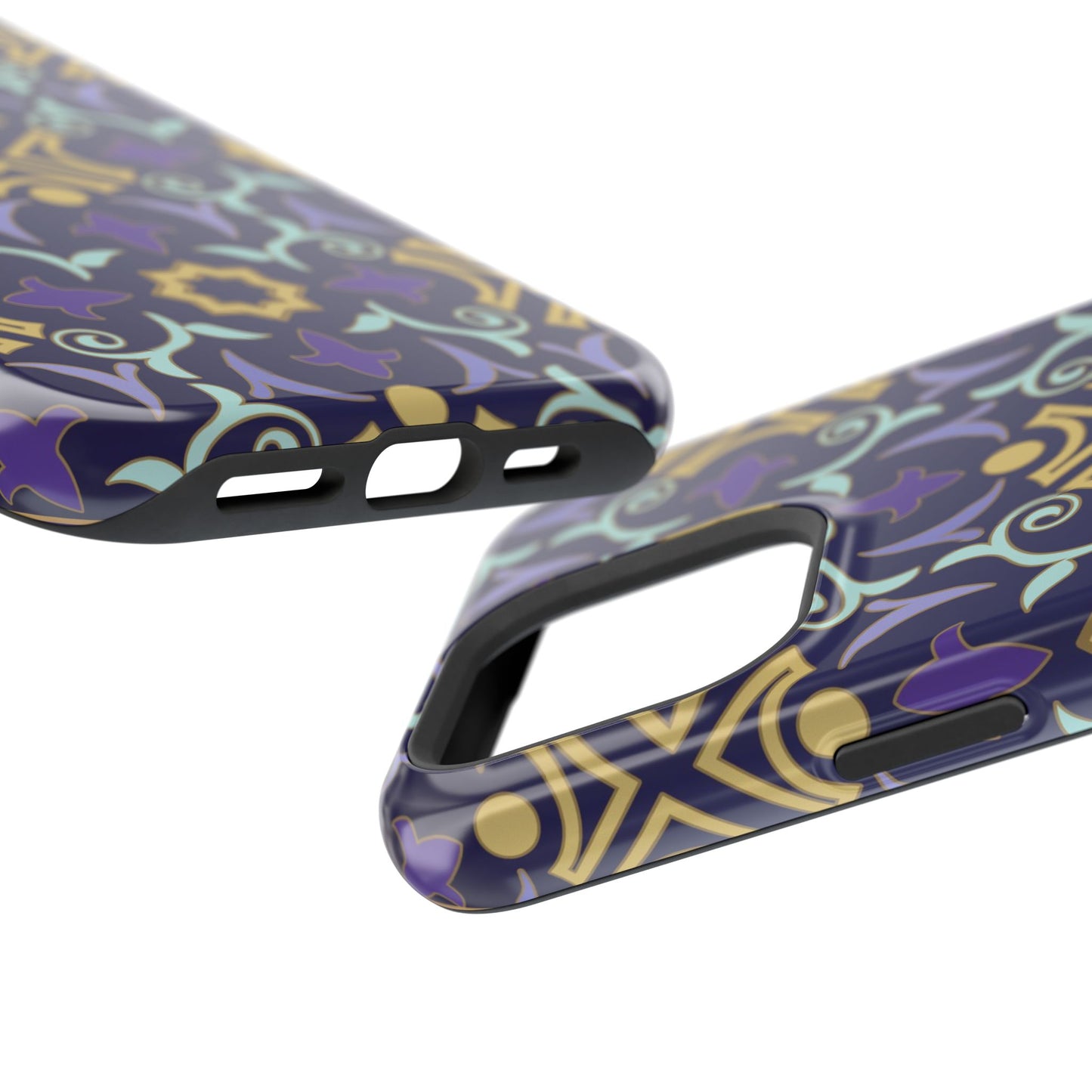 Geometric Purple and Gold Design Iphone Magnetic Tough Case