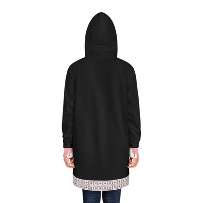 Red and White Hattah Design - Stylish Women's Hoodie Dress