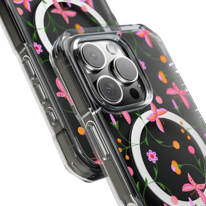 Pink Floral Garden  MagSafe Clear Phone Case