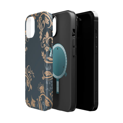 Gold flowers Iphone Magnetic Tough Cases