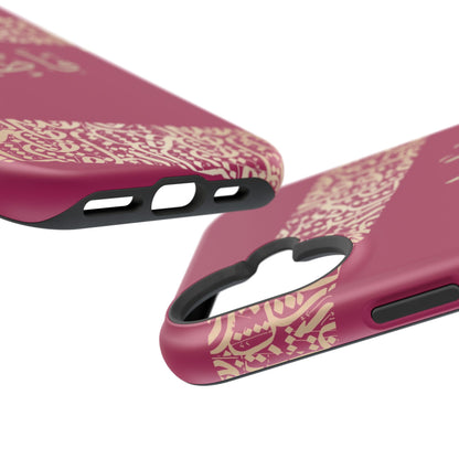Personalized Arabic Calligraphy - Iphone Magnetic Impact-Resistant Phone Case - Pink and Gold Design