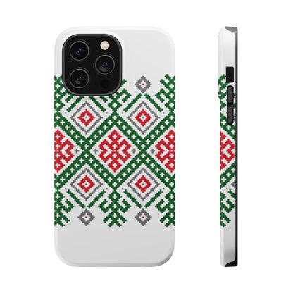 Red white Green and Black  Geometric Design Iphone Magnetic Tough Case