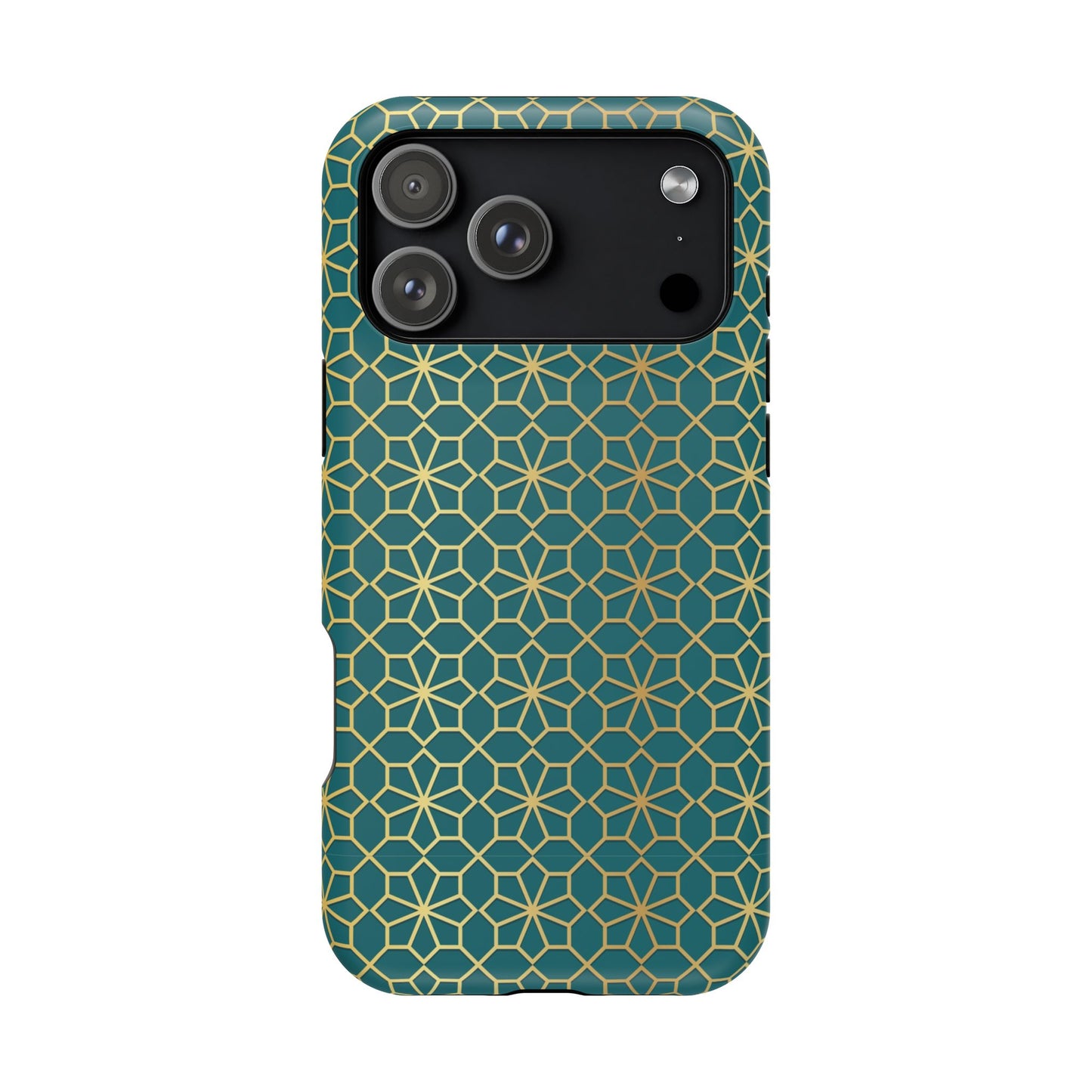 Gold and Green Flower Design - Iphone Magnetic Tough Case
