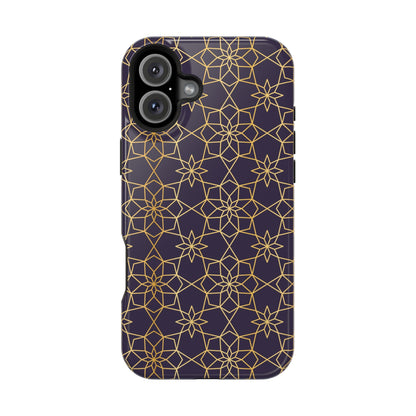 Gold and Purple Geometric Design Iphone Magnetic Tough Case
