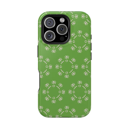 Palm Trees and coffee cups Geometric circle  Design - Iphone Magnetic Tough Case