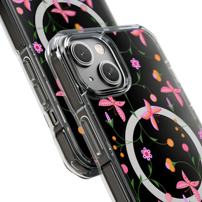 Pink Floral Garden  MagSafe Clear Phone Case