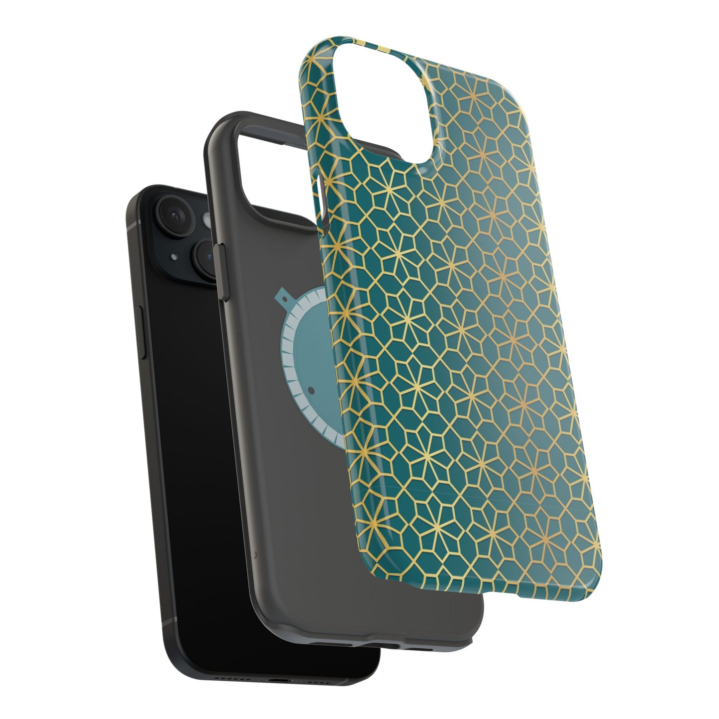 Gold and Green Flower Design - Iphone Magnetic Tough Case