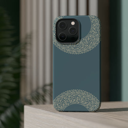 Beige geometric circle  Design - Iphone Magnetic Tough Case