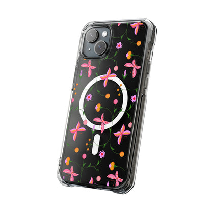 Pink Floral Garden  MagSafe Clear Phone Case